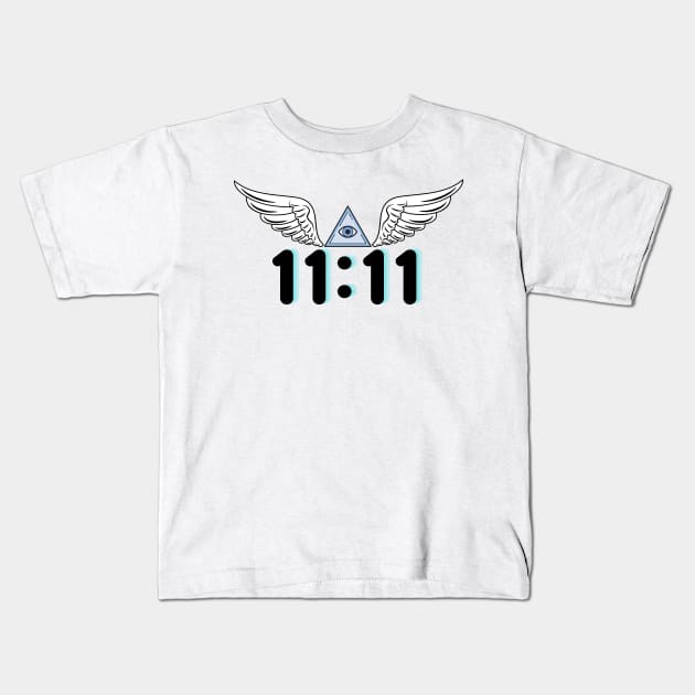 Angel Number 11:11 Kids T-Shirt by spiritualmate